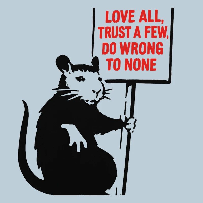 Rat avec pancarte de protestation