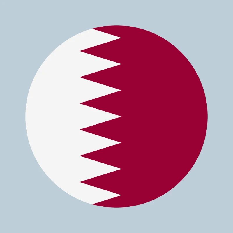 Drapeau rond du Qatar