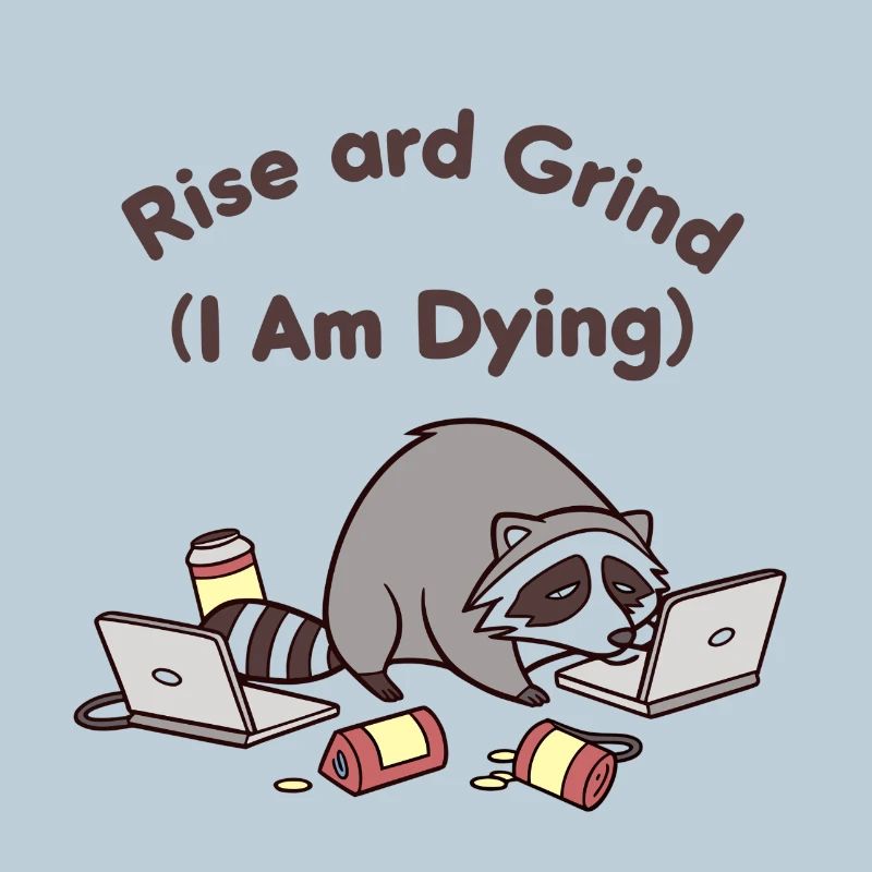 Debout Travailler et Grinder Raton Laveur