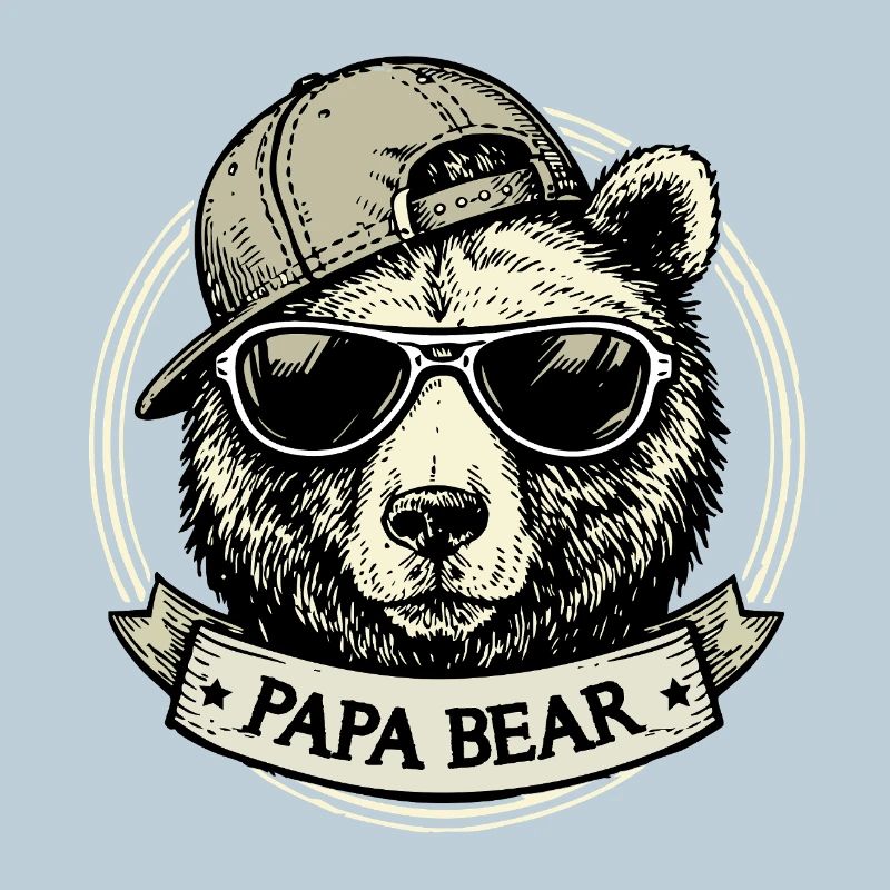 Papa Bear Vintage Retro Cool Dad Geschenk