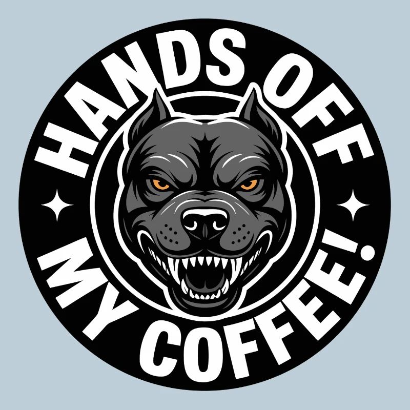 Lustiges Kaffee-Shirt mit wütendem Hund