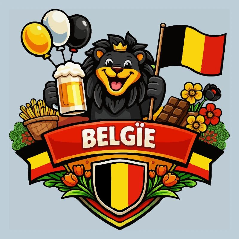 Belgium cheerful logo