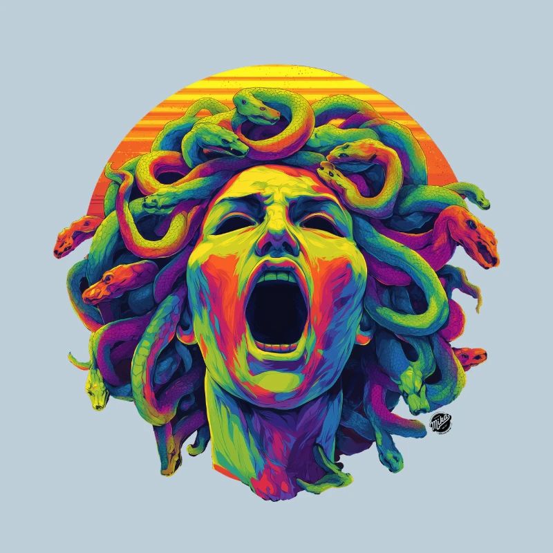 Méduse néon : Tête de Ruée Colorée