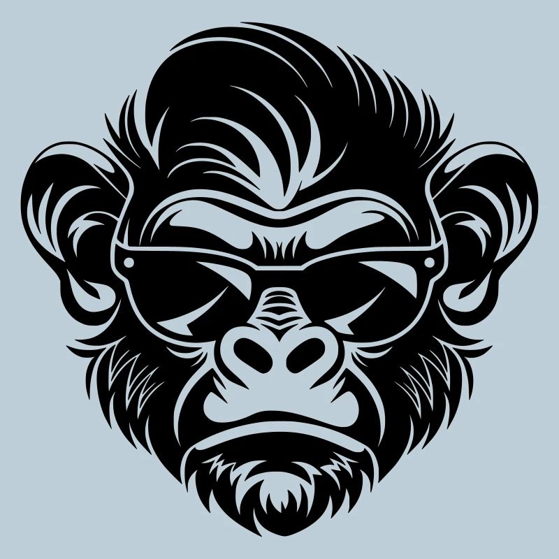 Cool Monkey Head with Sunglasses