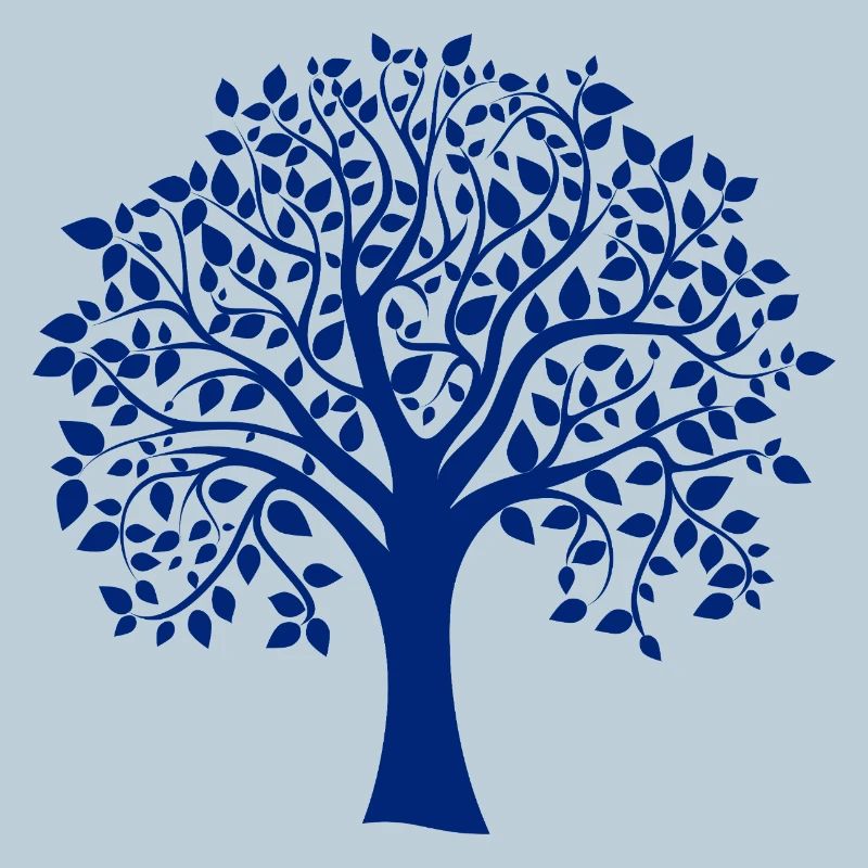 Base Blue Jumbo Tree Print Silhouette