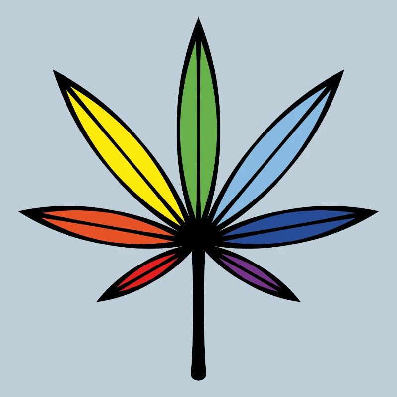 Cannabis / Marihuana / Hanf (Outline / Rainbow)