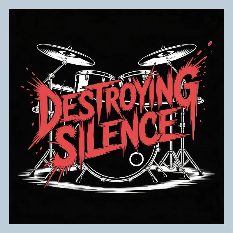 Destroying Silence Drum Graffiti