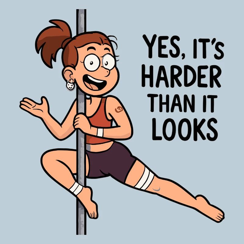 Dessin animé de pole dance – Plus difficile qu’il n’y paraît