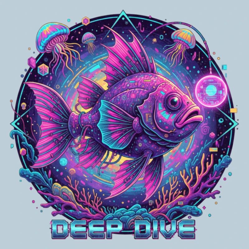 Deep Dive Neon Fish Underwater
