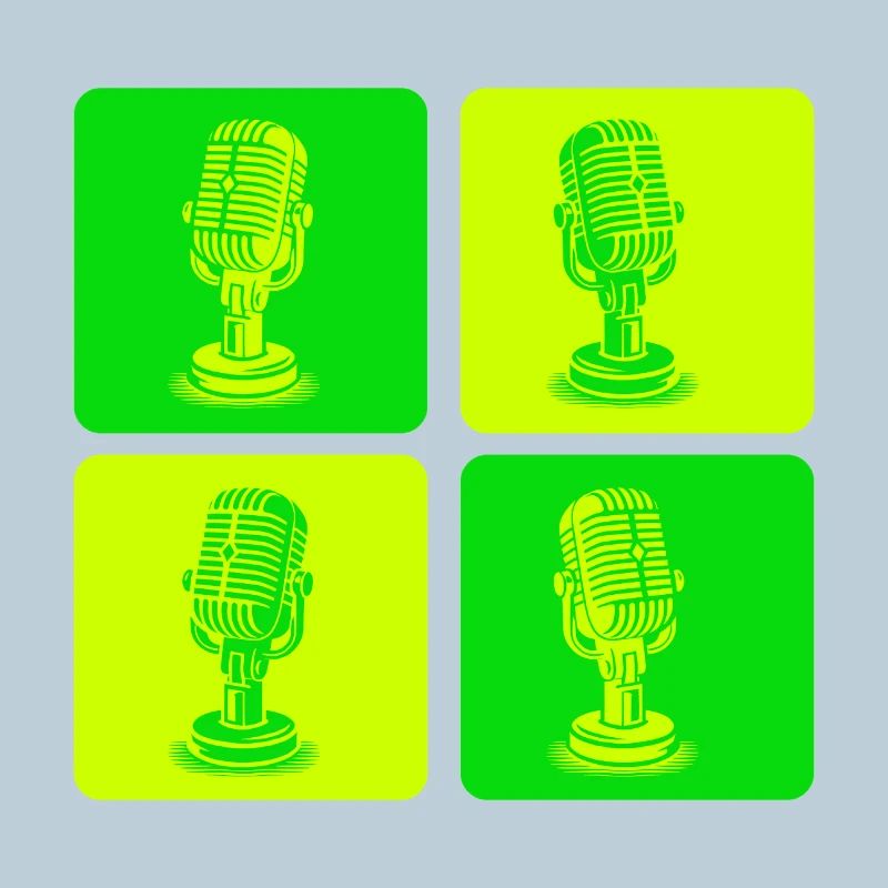 Microphone Pop Art Green