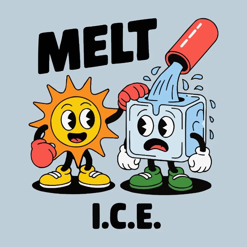 Melting Eis Klimawandel Cartoon