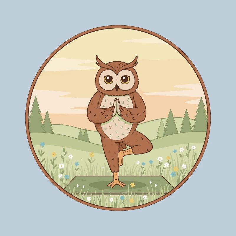 Yoga-Eulenvogel macht Baumposen-Kunst