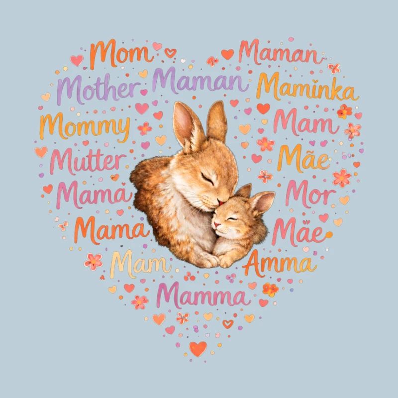 Kaninchen Mama Herz – Muttertag Geschenk
