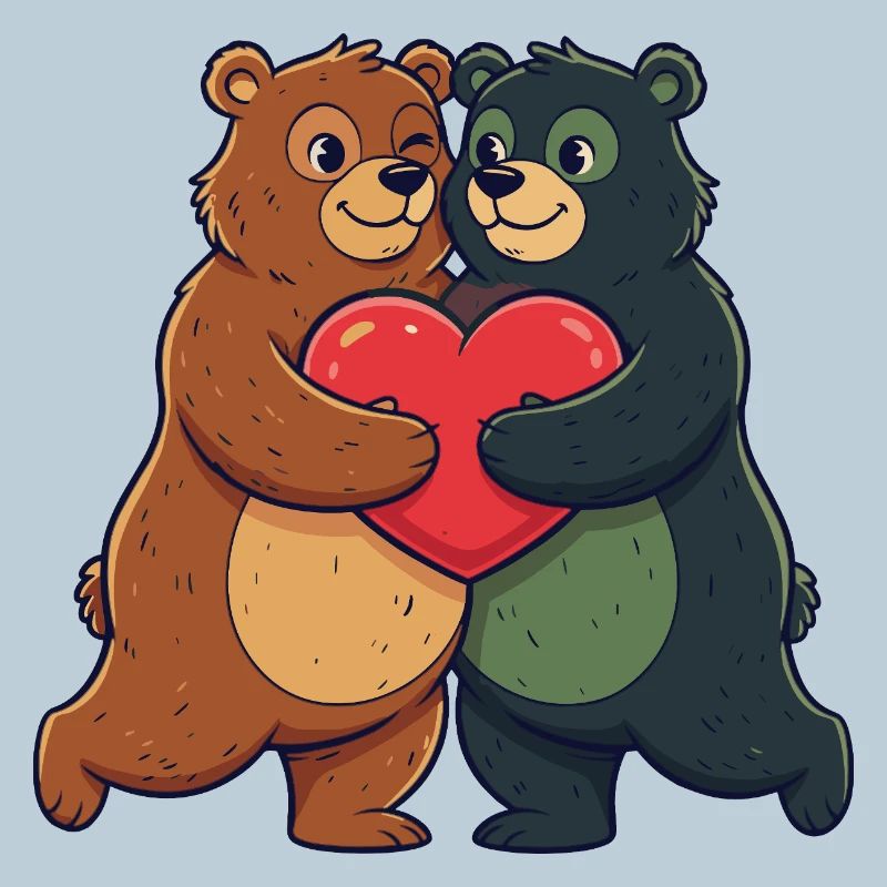 Zwei Bären Herzfreundschaft
