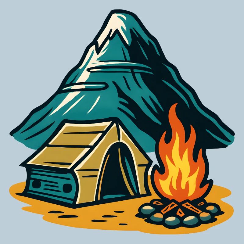 Mountain camping fire pit