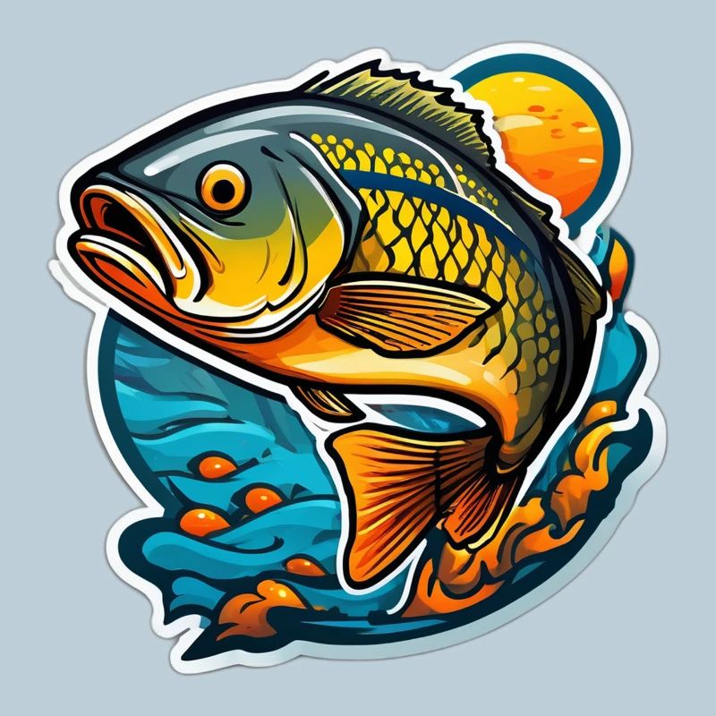 Blazing Koi on Wave and Sun