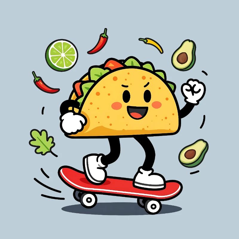 Taco Skate Pop Kawaii