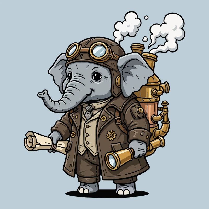 Elephant Explorer Steampunk Steampunk Retro