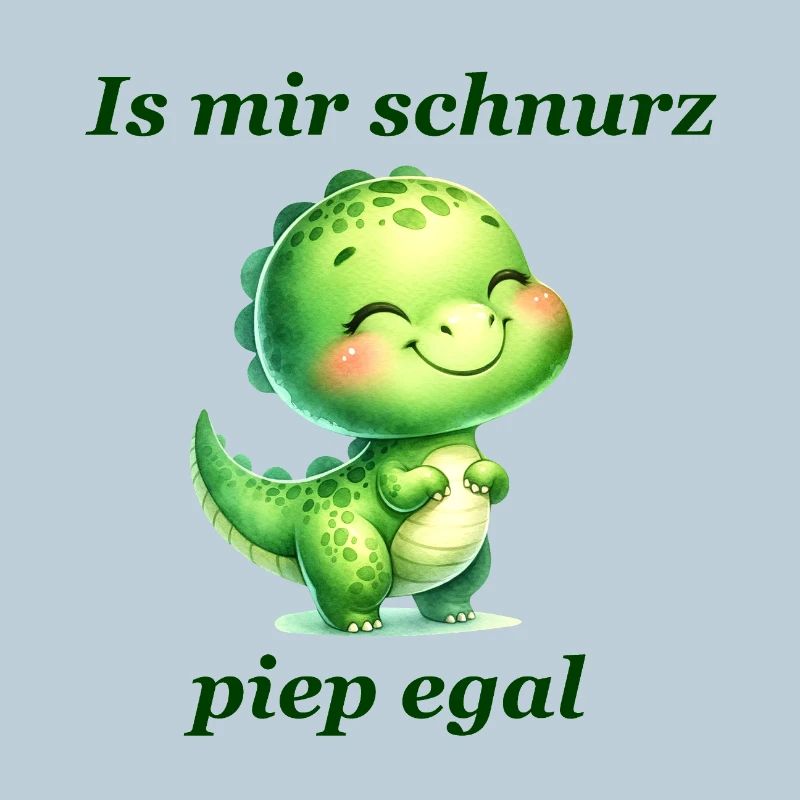 Schnurz piep egal Lustiger Spruch süßer Dino