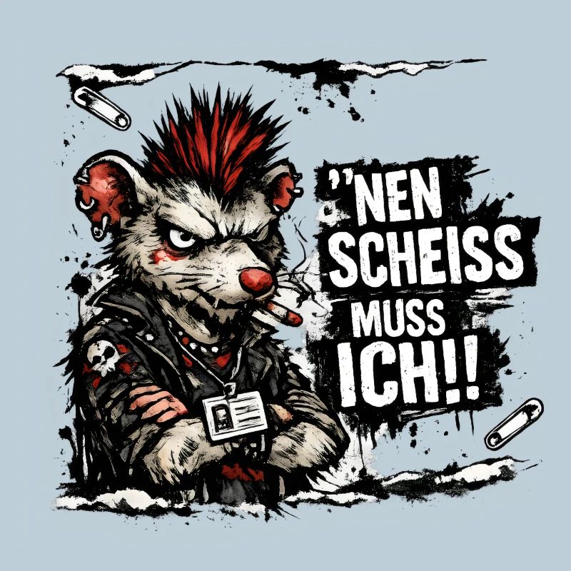 Nen Scheiss muss ich frecher Spruch Mittelfinger