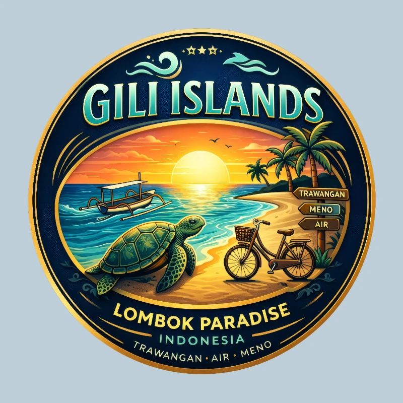 Gili Islands Sunset Turtle Tee