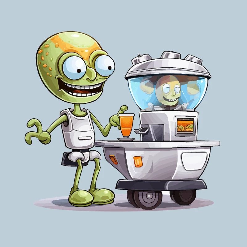 Alien Bartender at Space Bar
