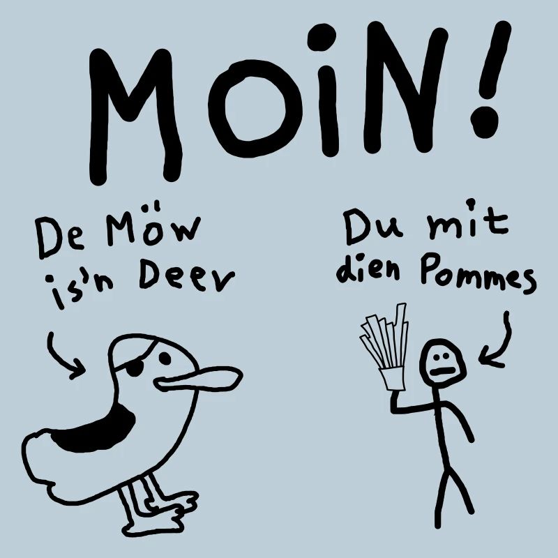 Moin Möwe Pommesdieb Lustig