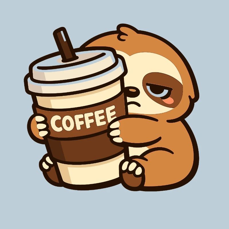 Coffee-loving sloth