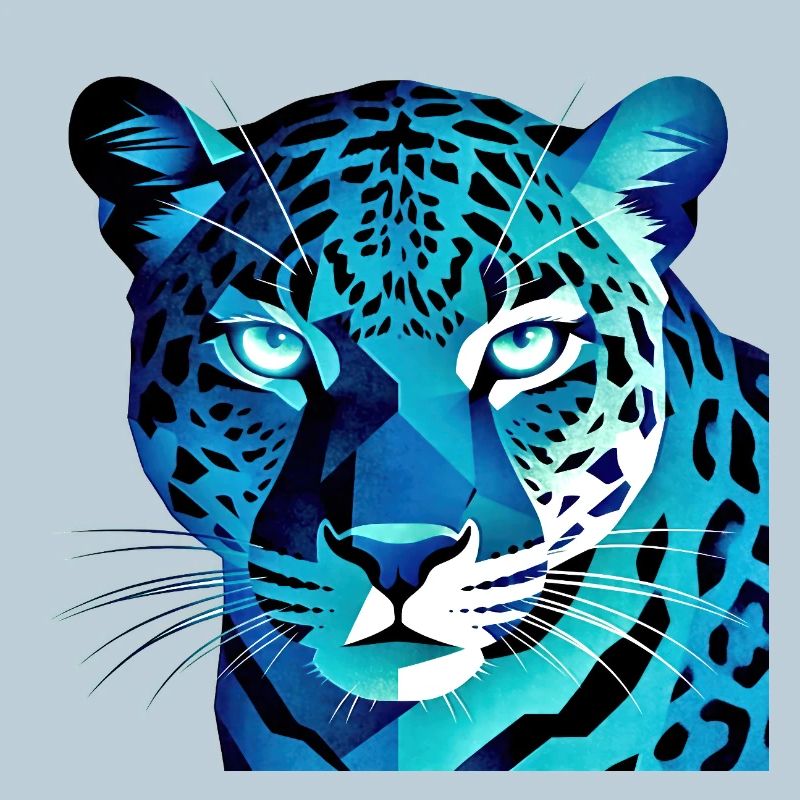 Fluoreszierender geometrischer Blauer Leopard
