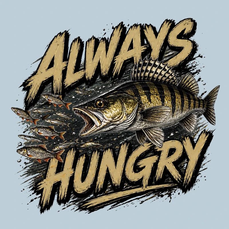 Always Hungry Zander – Predator Angel-Design