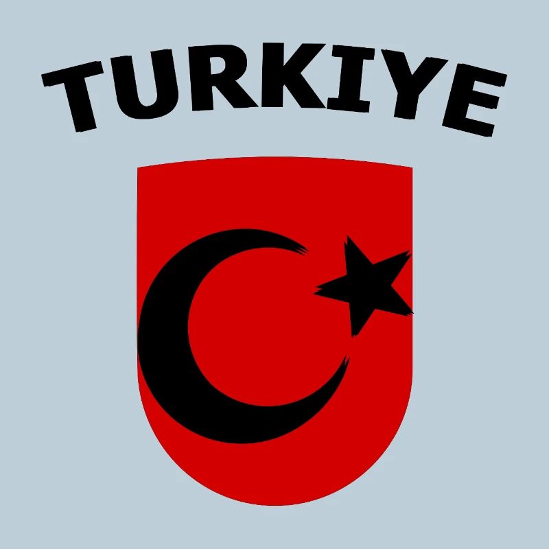 Red Turkey Shield Emblem Crescent Moon Star