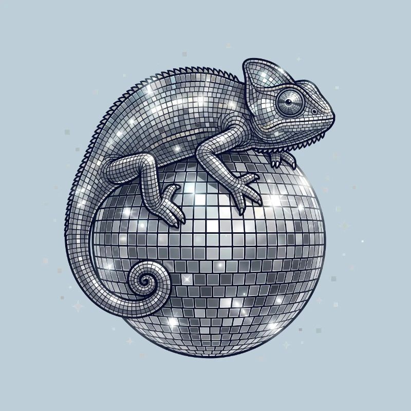 Chameleon on Disco Ball