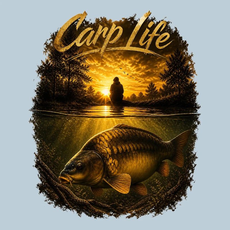 Carp Life Sunset – Karpfenfischerei-Lebensstil-Design