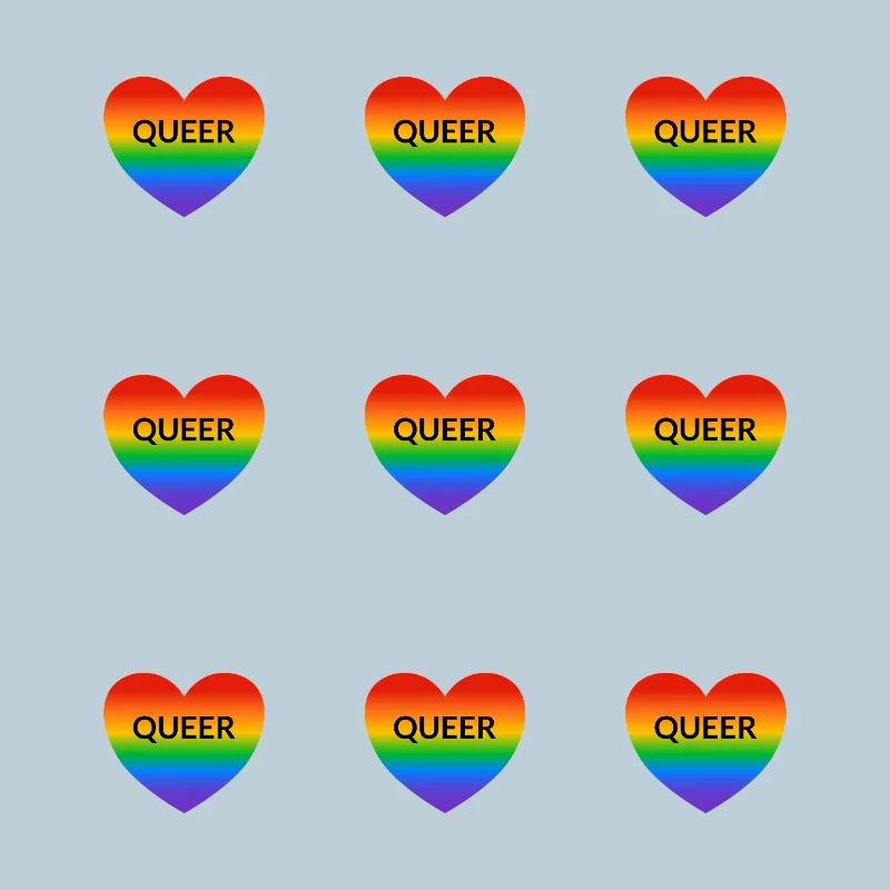Queer Rainbow Hearts Pattern
