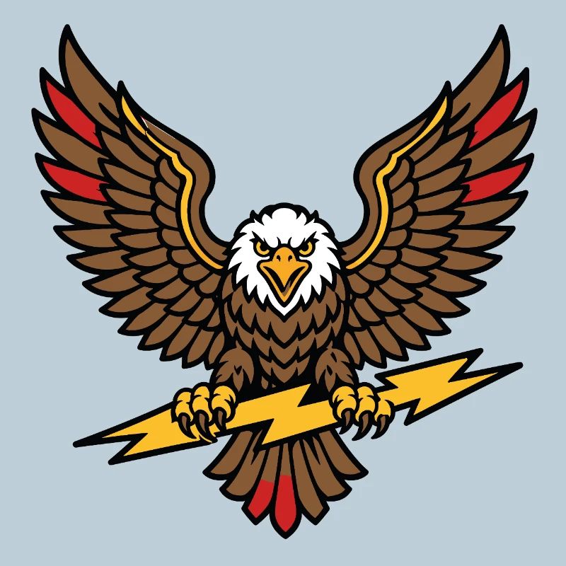 Alter-Schule-Tattoo-Stil Lightning Eagle