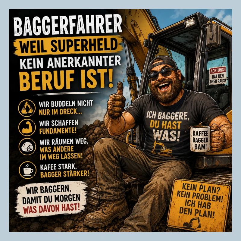 Baggerfahrer Humor Spruchshirt