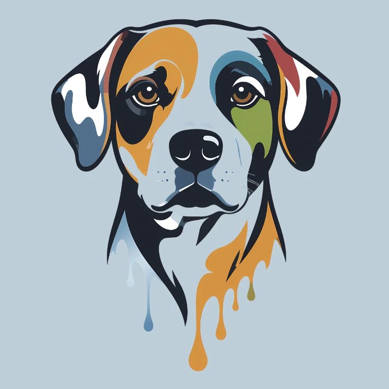 Portrait abstrait de chien - Âme colorée