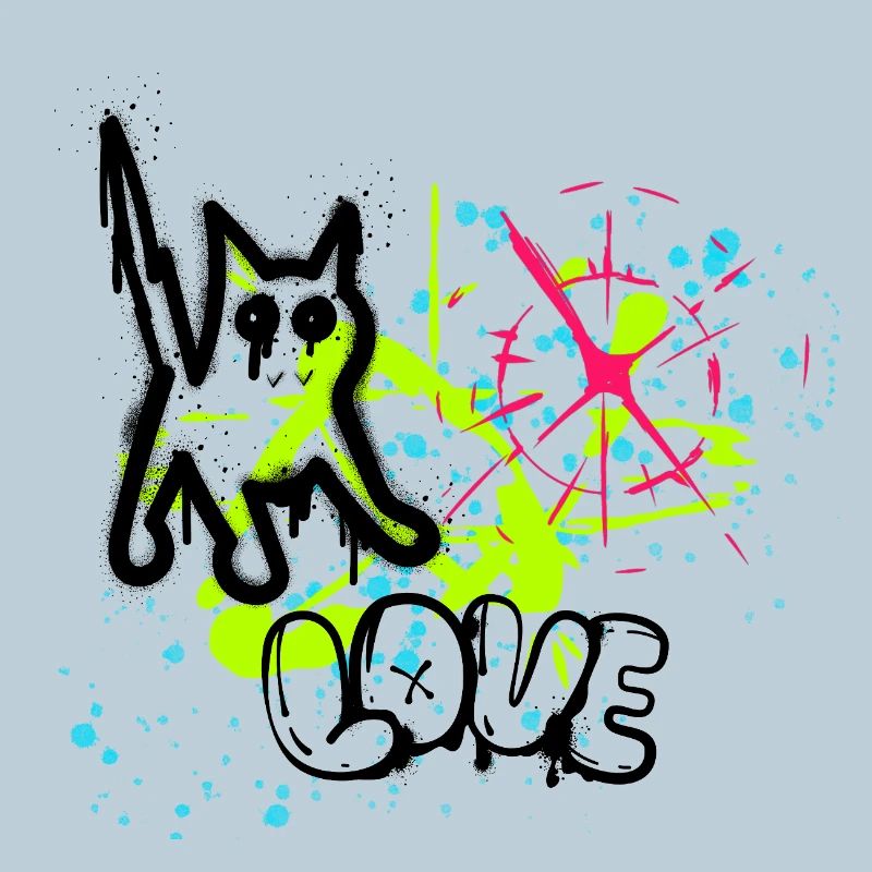 Neon Graffiti Splatter Pattern