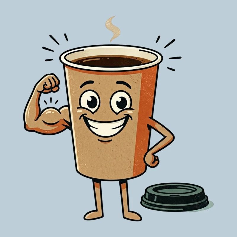 Energetic Coffee Cup Figure