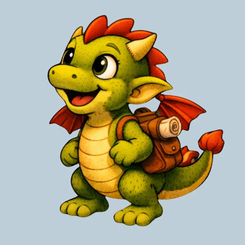 Petit Dragon avec sac à dos