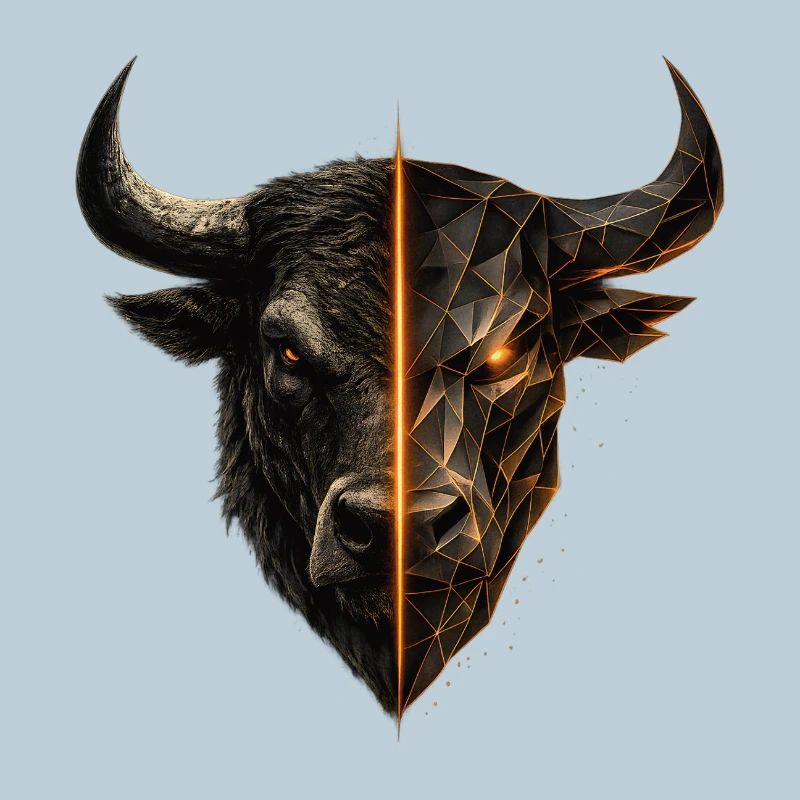 Cyber Bull Split Face Emblem