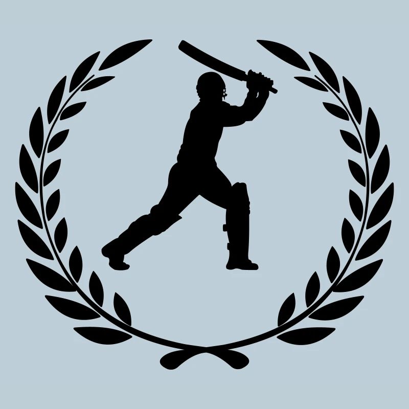 Cricket player in laurel wreath