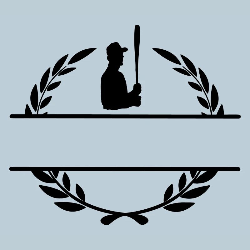 Frappeur de baseball en monogramme de couronne de laurier