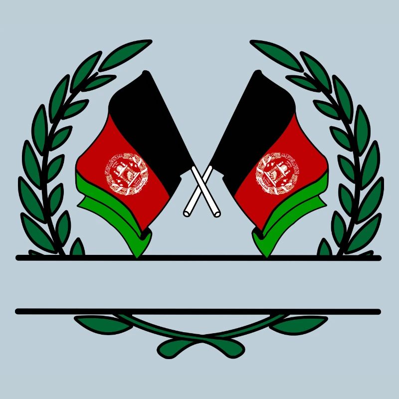 Drapeaux Afghanistan bannière couronne de laurier
