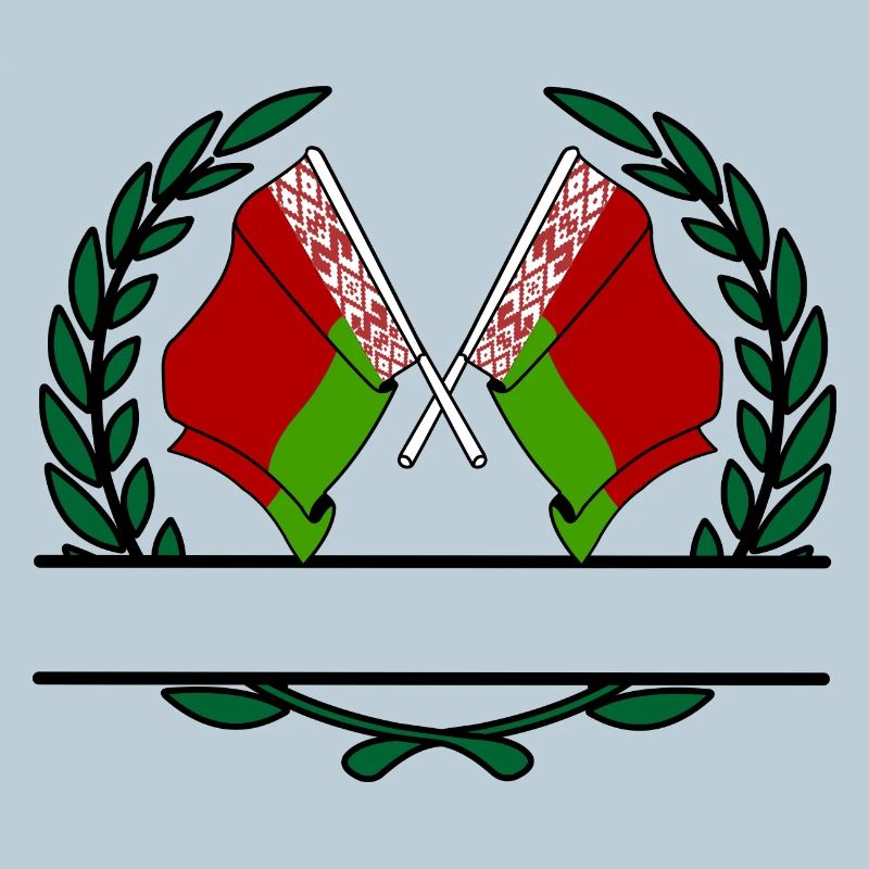 Flags Belarus laurel wreath banner