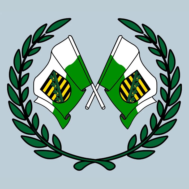 Flags Saxony laurel wreath
