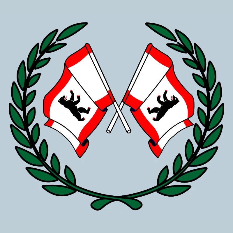 Flags Berlin laurel wreath