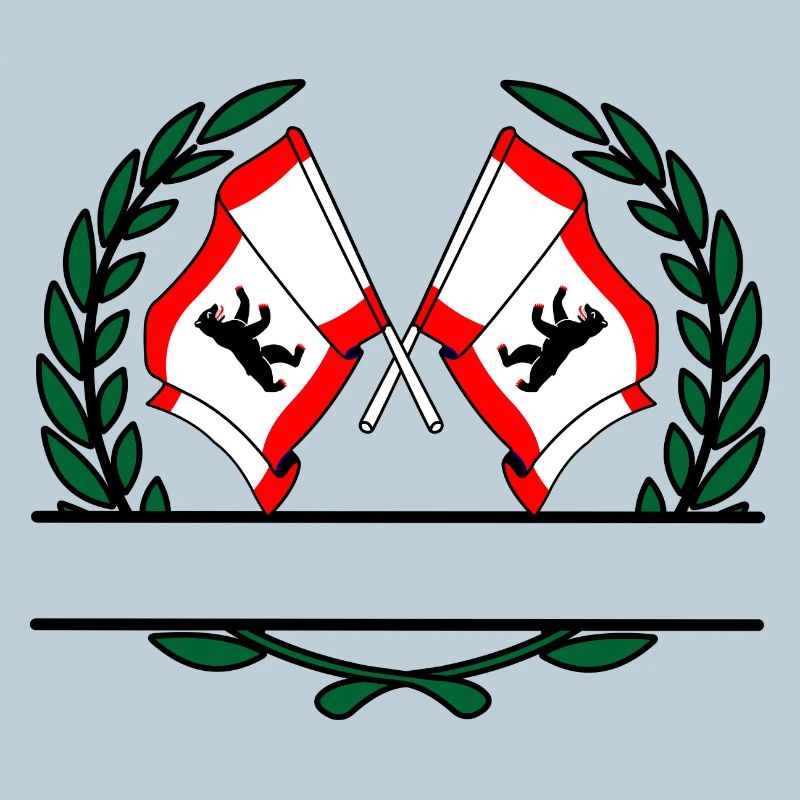 Drapeaux Berlin couronne de laurier bannière