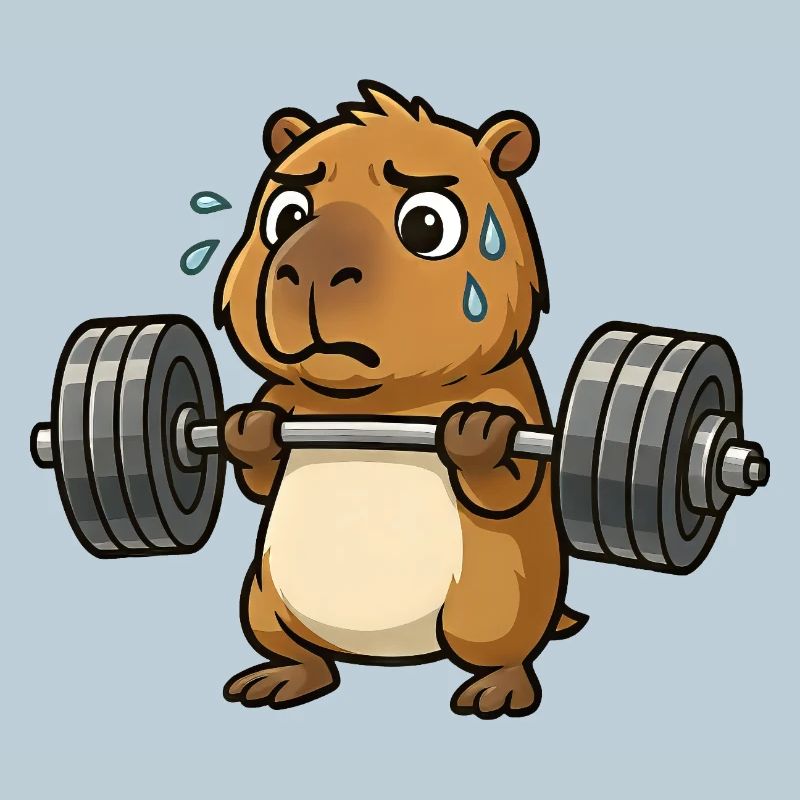 Funny Capybara Capybara Dumbbell Workout