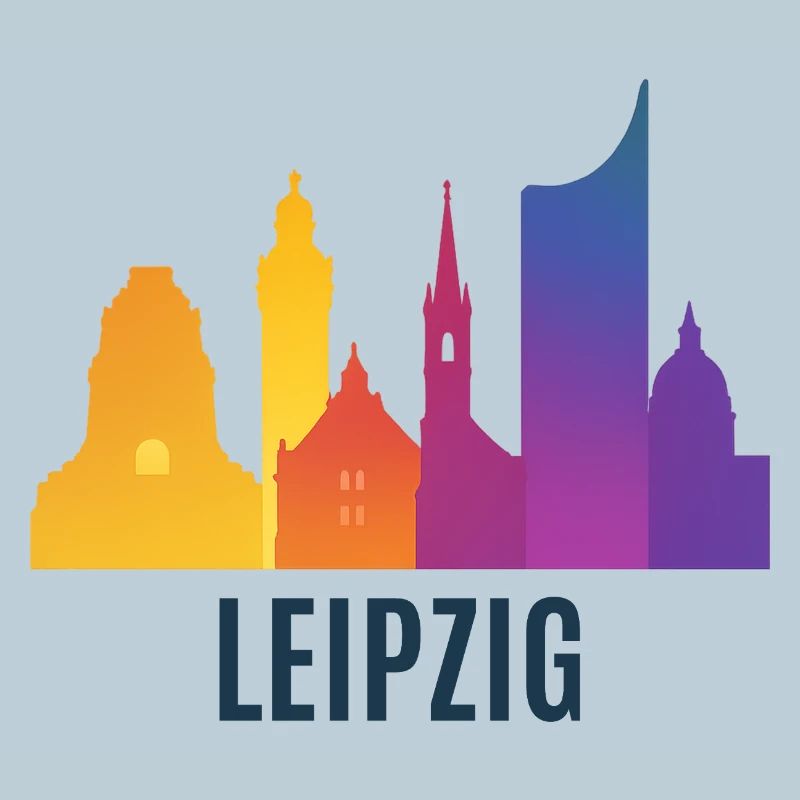 Leipzig Skyline Farbverlauf
